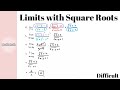 Calculus - HOW TO: Limits with Square Roots (Difficult Level)