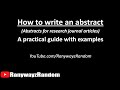 How To Write An Abstract In 5 Minutes? A Practical Guide With Examples!