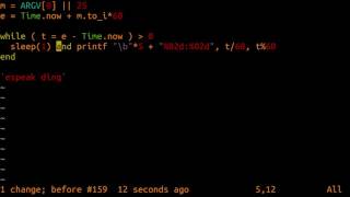 daily bits - Ruby Countdown Timer Remix - One Liner