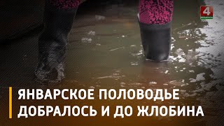 В Жлобине практически в центре города под воду уходят 2 жилых дома