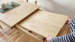 #日本製造 #伸縮枱 #日本傢俬【ALOT Living 傢俬店】日本製超小型全實木伸縮檯 — Torii Extension Table