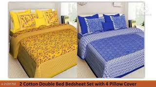 Bedsheet meesho haul //Cotton double bedsheet combo on meesho/beautiful double jaipuri bedsheet