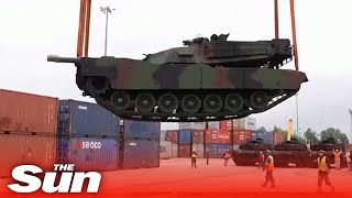 Poland receives first batch of new Abrams tanks