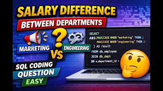 Salary Difference Between Departments | Easy SQL Interview Question (StrataScratch)