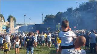 Derby Parma-Reggiana, arrivo pullman Crociato