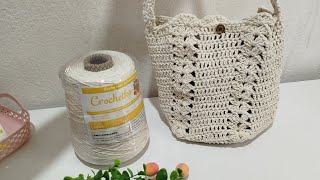 Bolsa de crochê em barbante fácil e rápida de fazer passo a passo completo por @lindalracroche