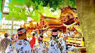 【城東区 鴫野 の 夏祭り は午前7時から始まる 市内では珍しい早朝の 宮入 】城東区 鴫野 城東聯合 夏祭り 八剱神社 宮入り