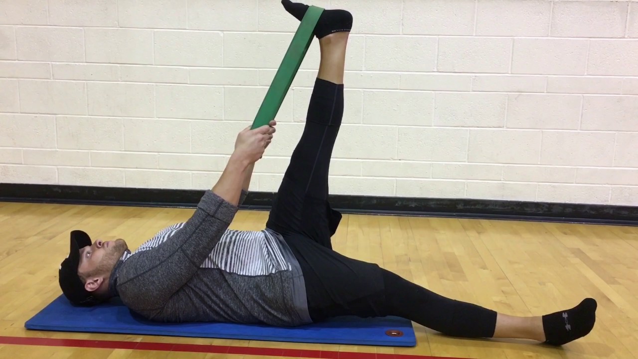 Supine Hamstring Stretch W/ Strap Or Band - YouTube