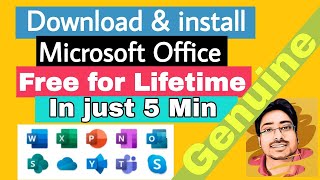 how to download & install lifetime free microsoft office 2019 for windows 10 & 11| free ms office