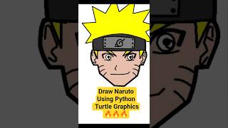 Draw Naruto Using Python Turtle Graphics🔥🔥#anime #itachi #python Programming #shorts #naruto #trend