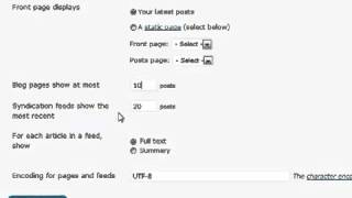 Wordpress Tutorial For Beginners Part 18 Reading Settings