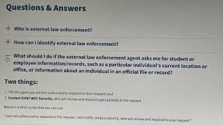 February 2026 SUNY WCC Protocols for Interaction with External Law Enforcement