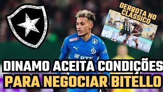 🚨 DÍNAMO MOSCOU ACEITA NEGOCIAR BITELLO COM O BOTAFOGO MAS COM UMA CONDIÇÃO !