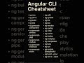 Angulr CLI Commands (Cheatsheet) #angular #angular20