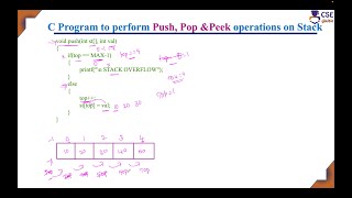 C Program to perform Stack Operations using Array | L 23 | Data Structures & Applications