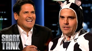 Shark Tank US | Watch The Sharks React To Cow Wow Cereal Milk Entrepreneur's HILARIOUS Costume