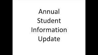 Annual Student Information Update