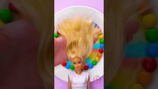 Cool Lifehack to quickly dye your Barbie doll's hair different colors💚🩷💛