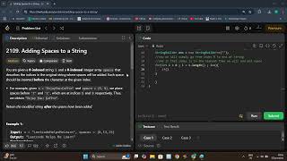 Adding Spaces to a String LeetCode(2109)