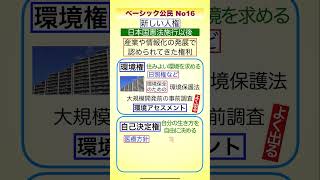 ベーシック公民No16 新しい人権 #環境権 #自己決定権 #プライバシーの権利 #知る権利