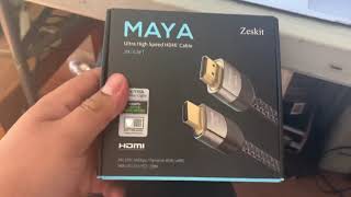 Zeskit Maya 8K 48Gbps Certified Ultra High Speed HDMI Cable 4K120 8K60 144Hz(6.5ft, Braided Jacket)