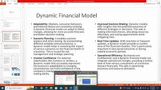 Dynamic Financial Model & 3 statement Projections