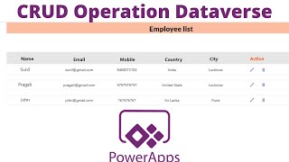 CRUD Operation PowerApps with Dataverse using Patch Function