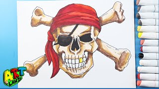 How to Draw a Pirate Skull Flag