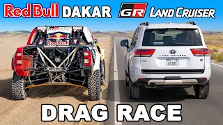 Toyota GR Dakar Hilux v Land Cruiser GR Sport: DRAG RACE