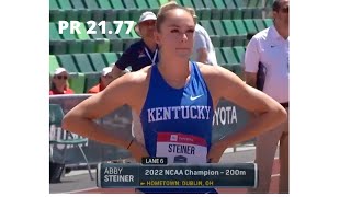 Abby Steiner runs 21.77 in Women's 200m Finals~2022 USA National Championships