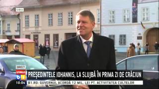 Presedintele Klaus Iohannis, la slujba in prima zi de Craciun