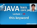 Learn Core Java : this keyword - reference to current object, hidden instance variable