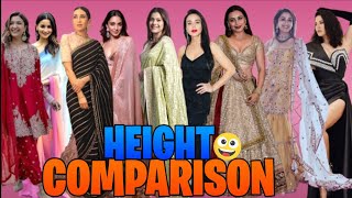 Bollywood Actresses Height Comparison ||Actress Height feet in inches