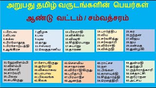 அறுபது த‌மி‌ழ் வருட‌ங்க‌‌ளி‌ன் பெய‌ர்க‌ள் | 60 Tamil years names | Kids Treasure