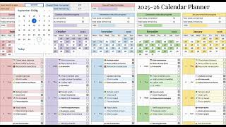 Calendar Planner Task Tracker for Google Sheets (Spreadsheet Template)