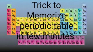 Trick to easily memorize s block & p block element- secret method to memorize periodic table.