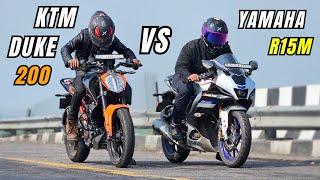 All New KTM Duke 200 Vs Yamaha R15M Drag Race