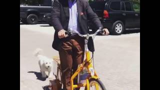 Seaside, FL founder Robert Davis riding the Lopifit, electric walking bike!