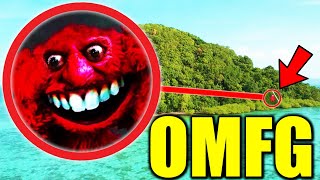DRONE CATCHES ELMO.EXE AT ABANDONED ISLAND!! (ATTACKED)
