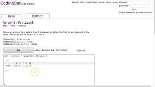Codingbat - firstLast6 (Java)