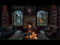 🏰 Rainy Scottish Castle Library Ambience (No Ads) Cozy Study & Sleep Soundscape 🔥