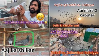 Aaj pakda hydrabadi 3 kabutar pakde | sehdi se ho gai ladaiyya | delhi ki Zabardast kabutar bazi