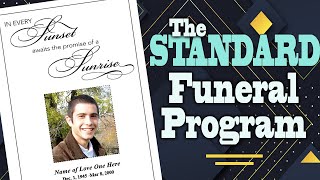 Standard Funeral Program - DIY Bifold Funeral Programs Design "Sunset"