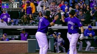 LAD@COL: Hundley opens the scoring with two-run jack