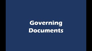 Governing Documents