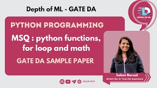 Q51 GATE DA Sample Paper Python Programming PYQ python functions, for loop and math