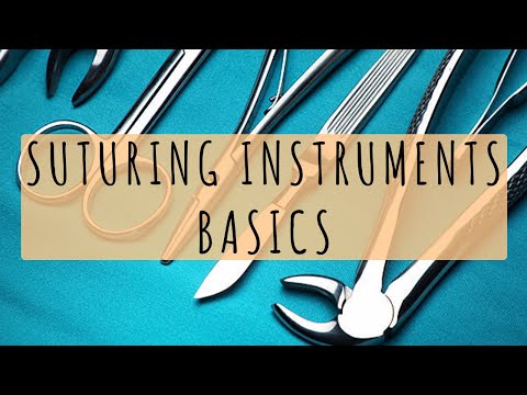 What instruments are used when doing suturing for a minor laceration?