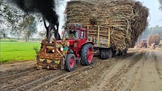 Tractor Fail 😱 || Tractor heavy sugercane load trailer stuck in mud || Tractor Video 🚜🚜