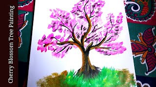 Cherry Blossom Tree Painting For Beginners | Easy And Simple Drawing Technique