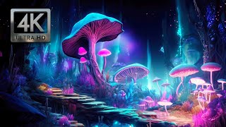 Enchanted Mushroom Forest Ambience, Relaxing Music, Nature Sound, Crickets & Trickling Water